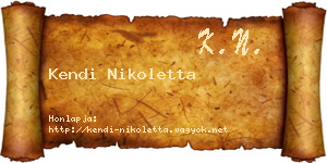 Kendi Nikoletta névjegykártya