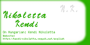 nikoletta kendi business card